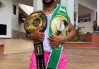 Charles okoocha celebrating his boxing win over portable few hours after he was announced as winner