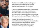 Davido Writes Donald Trump Over Osun Governorship Election