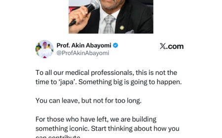 Lagos Commissioner for Health, Professor Akin Abayomi, appeals to Nigerian medical professionals