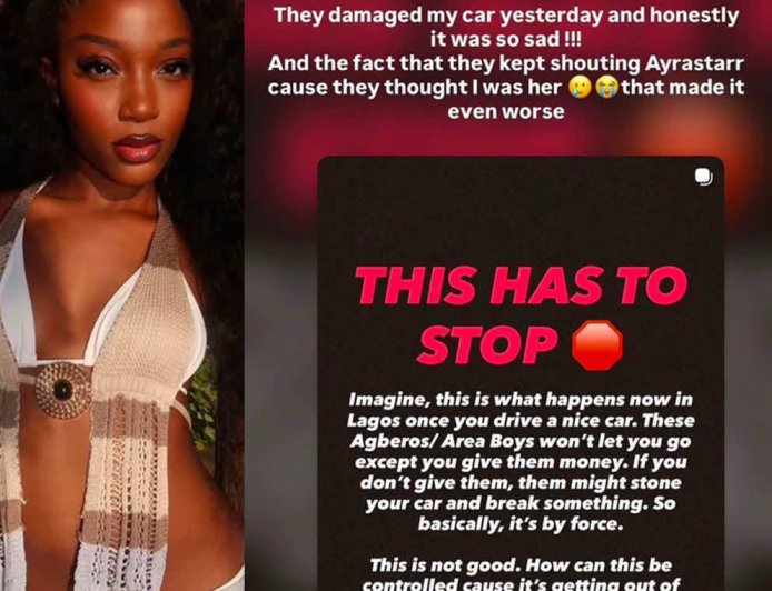 Ayra Starr's sister cries out over experience with Lagos "Agbero