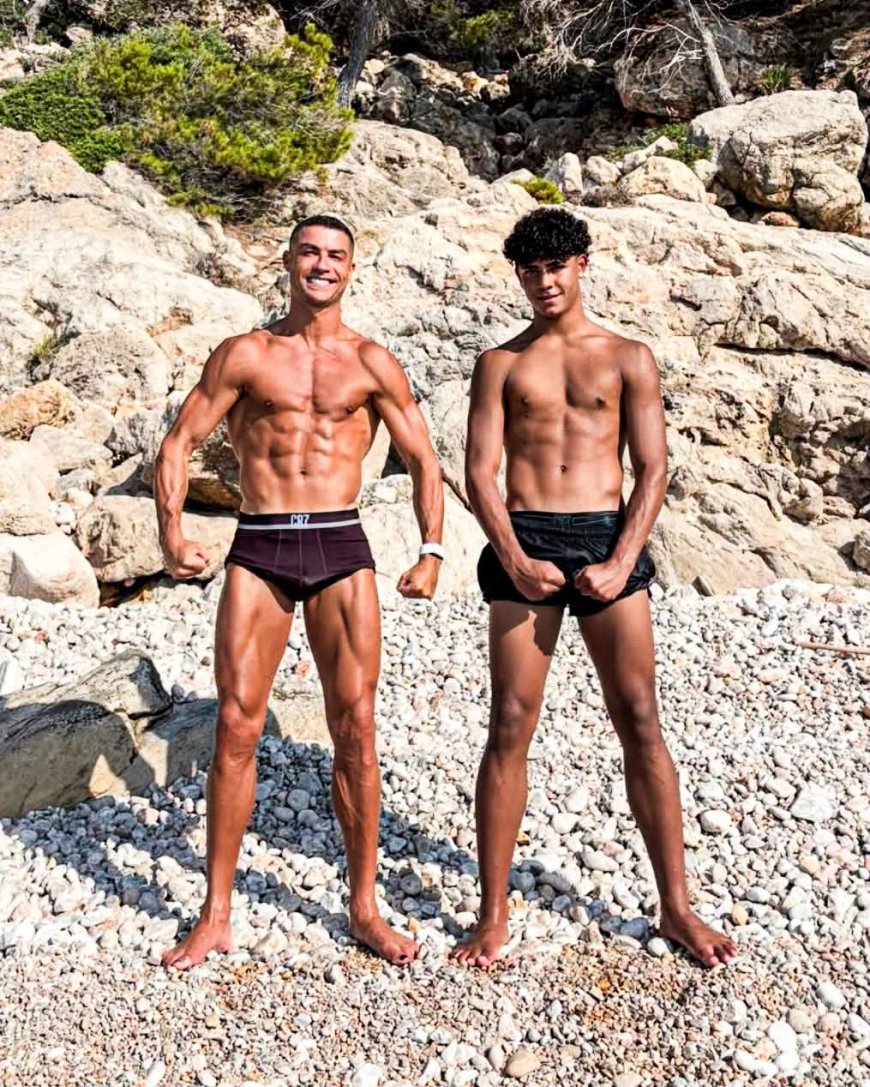 16-year-old Cristiano Ronaldo Jnr is now as tall as his dad