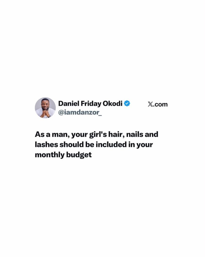 “As a Man, Your Girl’s Hair, Nails & Lashes Should Be in Your Monthly Budget