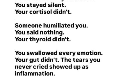 YOUR BODY CAN FEEL WHAT YOUR MIND HAS BEEN CARRYIN