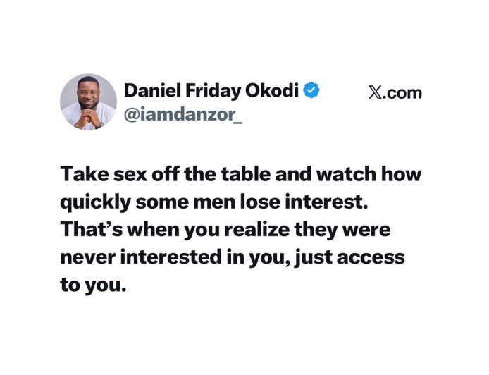 TAKE SEX OFF THE TABLE AND WATCH WHO STILL STAYS