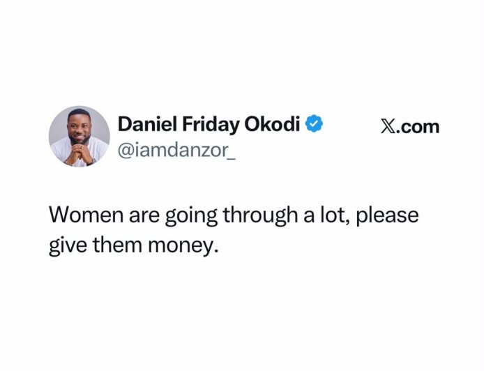 Women are going through a lot, please… give them money