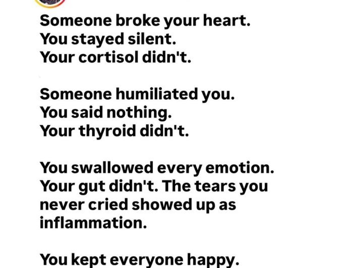 YOUR BODY CAN FEEL WHAT YOUR MIND HAS BEEN CARRYIN
