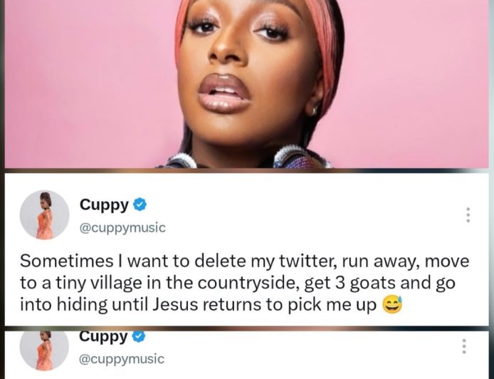 CUPPY IS STILL DREAMING OF LEAVING SOCIAL MEDIA FOR A QUIET LIFE IN THE COUNTRYSIDE