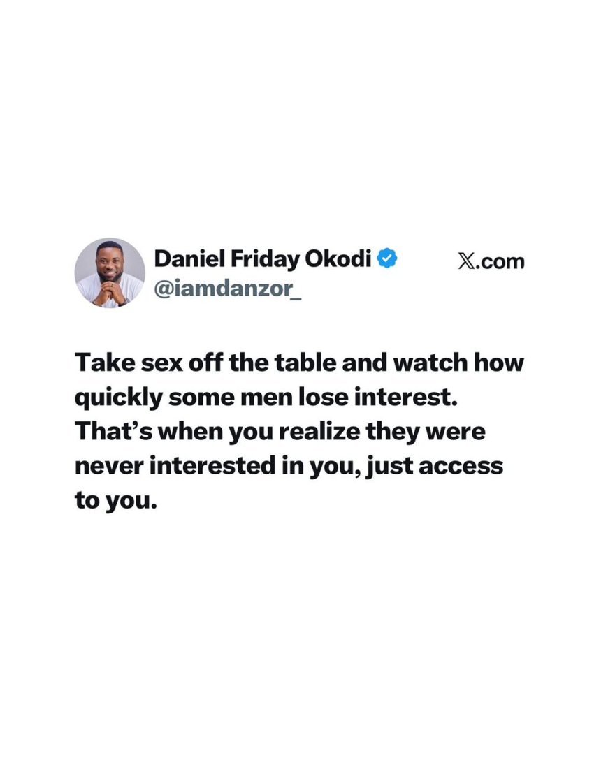TAKE SEX OFF THE TABLE AND WATCH WHO STILL STAYS