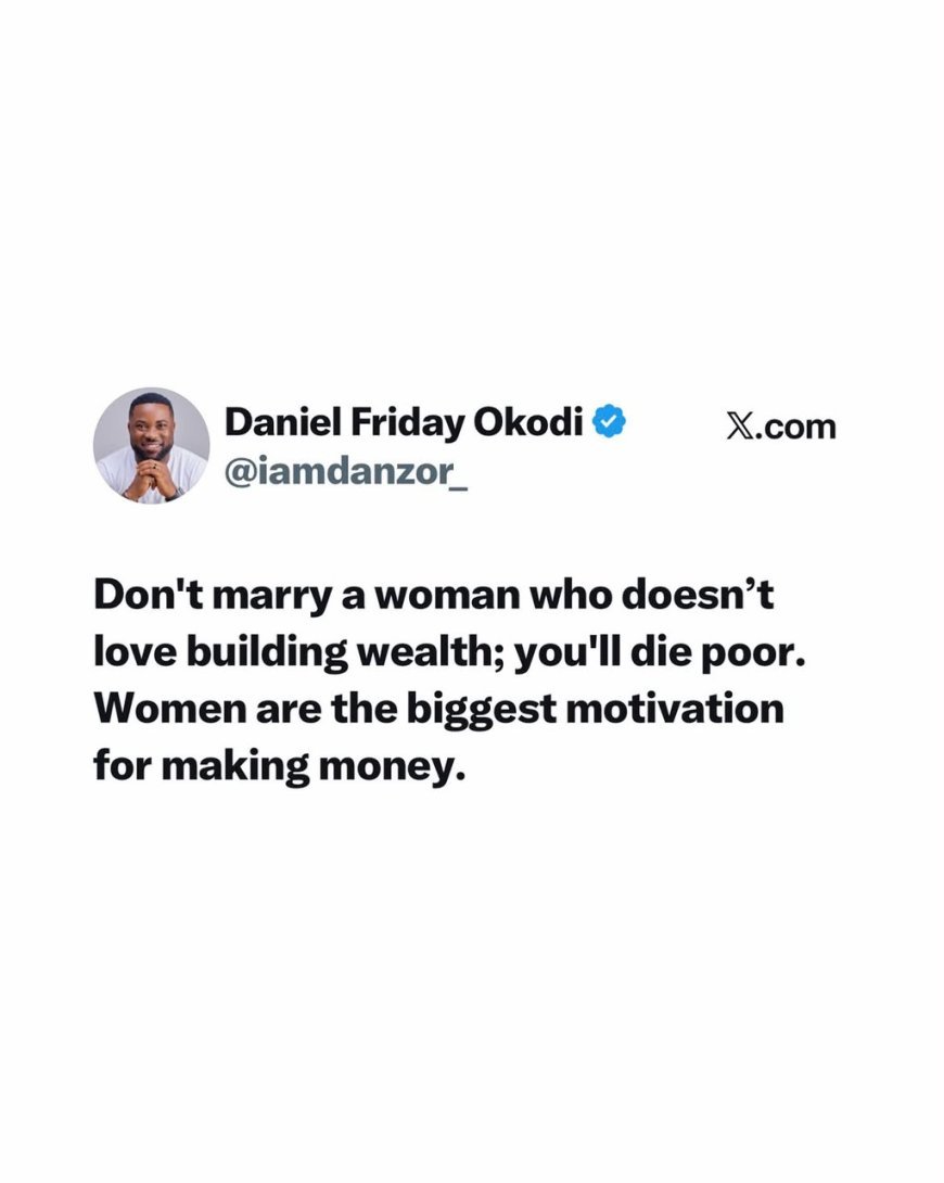 Don’t marry someone who has no interest in building wealth with you—you could end up struggling financially together.