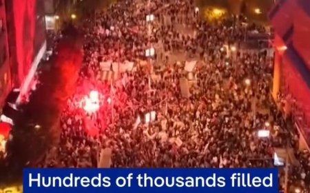 Huge Crowds Gather in Belgrade as Serbia’s Political Rivals Hold Final Election Rallies
