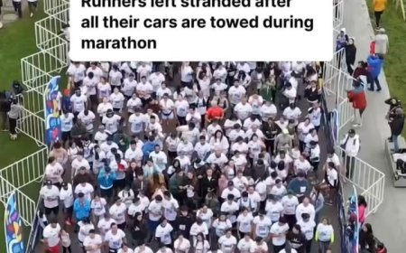 RUNNERS LEFT FUMING AFTER THEIR CARS WERE TOWED DURING A HALF MARATHON