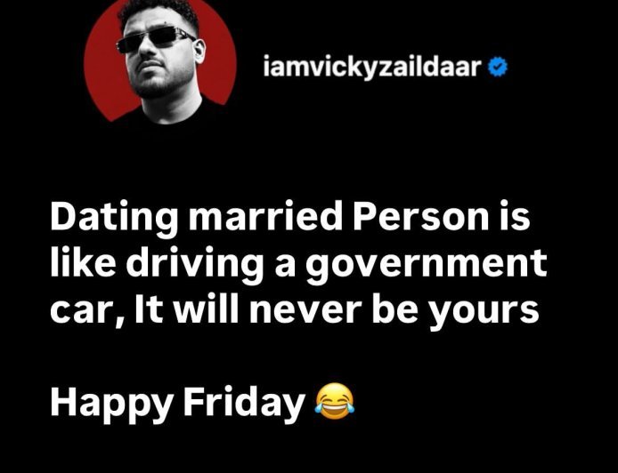 Dating a married person is like driving a government car ???????? You might enjoy the ride, but at the end of the day, it will never be yours!
