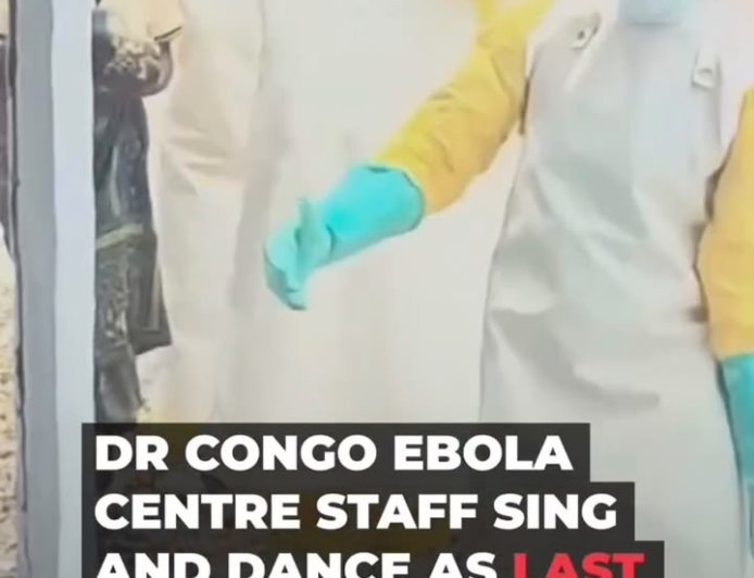 EMOTIONAL SCENES AS HEALTHCARE WORKERS CELEBRATE AFTER LAST EBOLA PATIENT RECOVERS