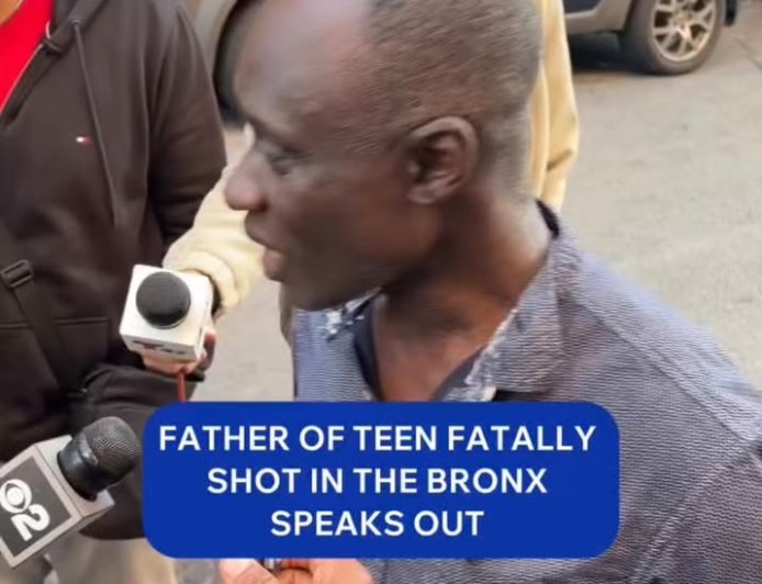 A grieving father broke down in tears as he paid tribute to his teenage son, who was fatally shot in the Bronx