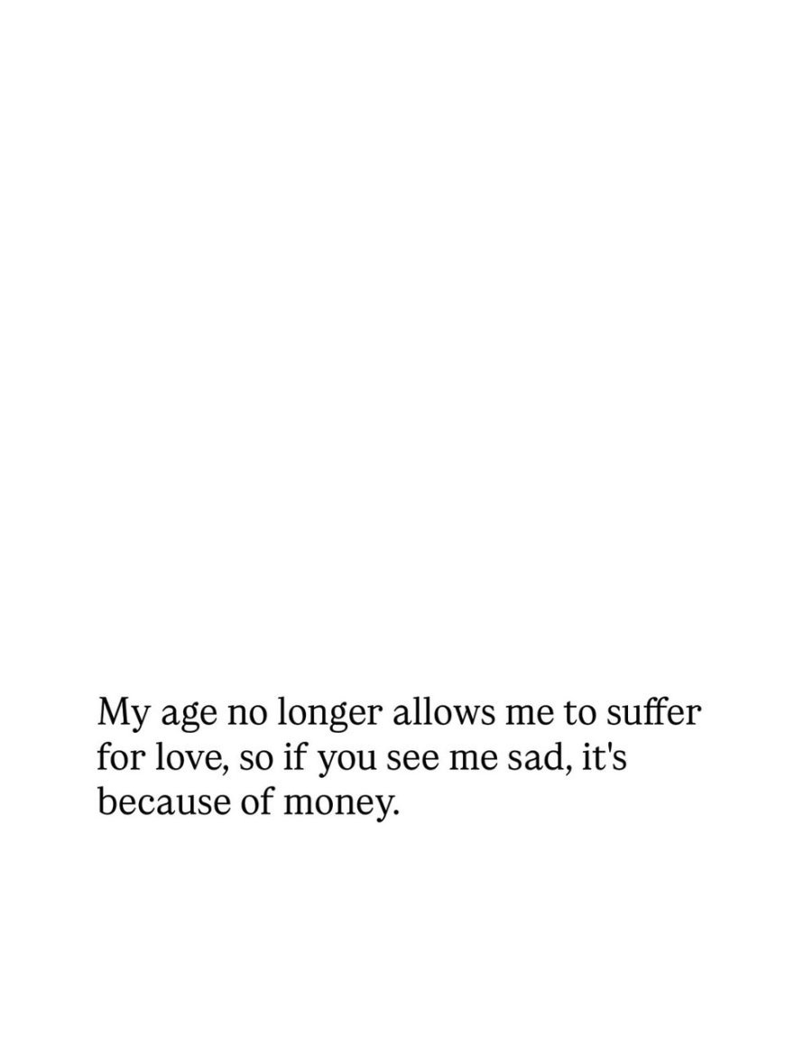 Age has reached the point where love is no longer worth losing sleep over.