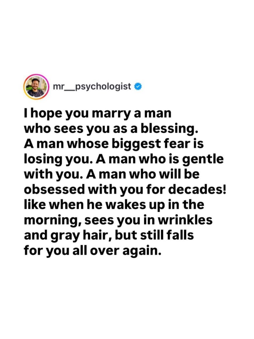 MAY YOU FIND A LOVE THAT GROWS OLDER WITH YOU, NOT TIRED OF YOU
