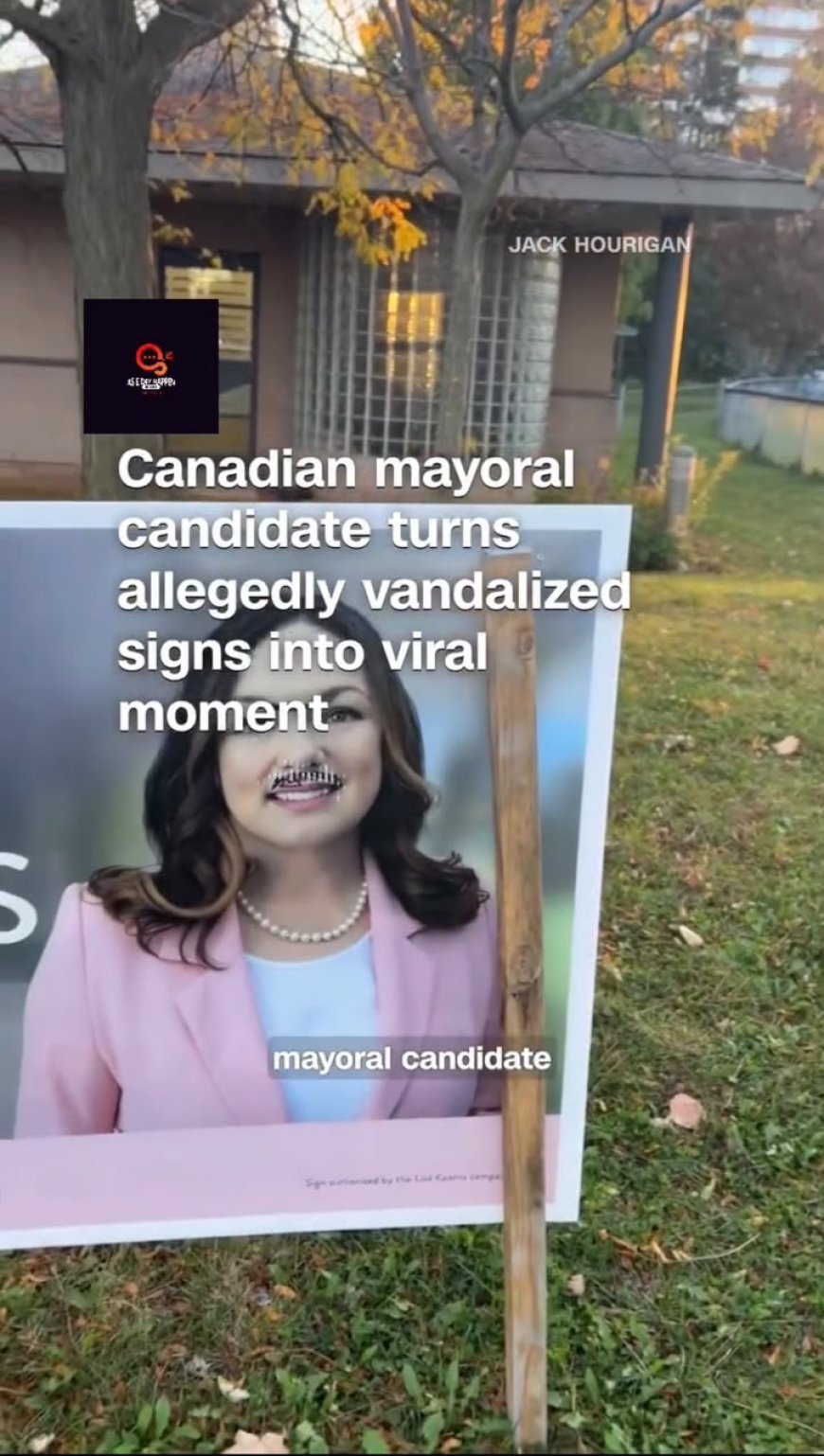 Canadian Mayoral Candidate Goes Viral After Directly Addressing Alleged Vandalism of Her Campaign Signs