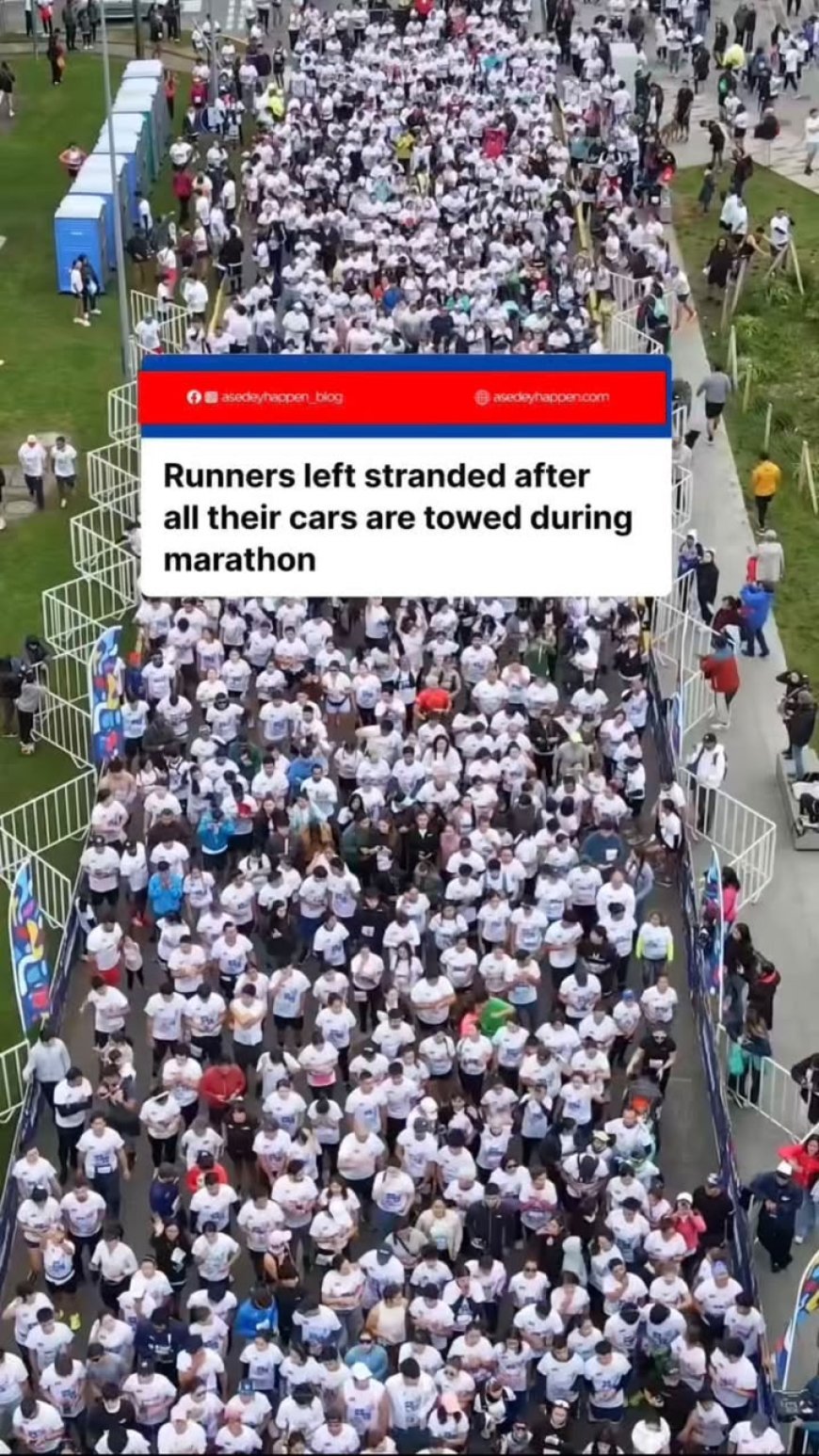 RUNNERS LEFT FUMING AFTER THEIR CARS WERE TOWED DURING A HALF MARATHON